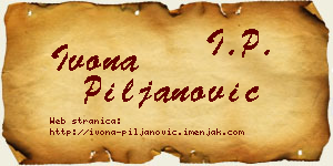 Ivona Piljanović vizit kartica